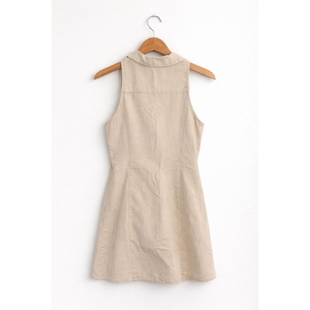 Mng Mango Sleeveless Button Front Linen Blend Top… - image 2